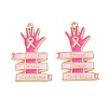 Breast Cancer Awareness Ribbon Zinc Alloy Enamel Pendants ENAM-I079-02G-04-1
