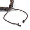 PU Leather & Waxed Cords Triple Layer Multi-strand Bracelets BJEW-G709-01-4