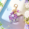 Alloy Resin Heart Keychains KEYC-TADJ0002-01G-M-4