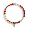 Vintage Brass Cross Charm Bracelets GR0330-4-1