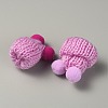 Woolen Crochet Mini Hat with Double Pom Pom Ball DIY-WH0032-56E-2