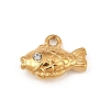 304 Stainless Steel with Crystal Rhinestone Charms SA-CBA8E58-05G-1