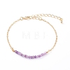 February Birthstone Natural Amethyst Beaded Bracelets BJEW-JB06092-02-1