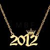 Crown Birth Year 201 Stainless Steel Pendant Necklaces for Women FS-WG4E8F2-33-1