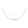 Shell Pearl Graduated Round Beaded Pendant 304 Stainless Steel Cable Chain Necklaces for Women NJEW-JN05748-2