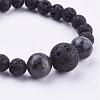 Natural Larvikite Stretch Bracelets BJEW-JB03159-01-2