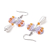 Handmade Glass Seed & Acrylic Beads Bowknot Dangle Earrings EJEW-MZ00298-05-4