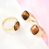 Natural Gemstone Finger Rings with Brass Findings G-H353-04G-5
