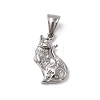 304 Stainless Steel Pendant Rhinestone Settings STAS-B167-14B-P-1