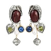 Elephant Alloy Plastic Dangle Stud Earrings EJEW-Q035-01AS-3