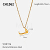 304 Stainless Steel Arabic Initial Letter Pendant Necklaces FS-WG7B6CA-12-1