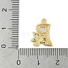 Brass Crystal Rhinestone Letter Links Connector Charms KK-S395-06G-R-3