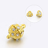 Alloy Rhinestone Magnetic Clasps with Loops X-RB-H116-3-G-1