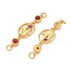 Brass Pave Cubic Zirconia Flower Links Connector Charms KK-D113-04G-01-2