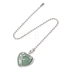 Heart Natural Green Aventurine Ceiling Fan Pull Chain Extenders FIND-JF00118-03-1