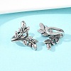 Leaf 316 Stainless Steel Non- Piercing Cartilage Earrings AJEW-C044-09AS-2