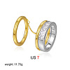 304 Stainless Steel & Clear Cubic Zirconia Finger Rings WG5CD0D-06-1