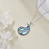 Ocean 304 Stainless Steel & Natural Paua Shell Conch Shell Shaped Pendant Necklaces for Women WGFD092-01-4