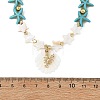 Summer Beach Carved Natural Freshwater Shell and Alloy Shrimp Pendant Starfish Dyed Synthetic Turquoise & Glass Beaded Necklaces for Women NJEW-JN06506-01-4
