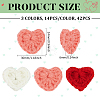 42Pcs 3 Colors Wool Yarn Heart Ornament Accessories AJEW-FG0004-03-2