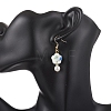 Porcelain & ABS Plastic Imitation Pearl Round with Flower Dangle Earrings EJEW-JE06841-2