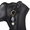 Oval with Heart 304 Stainless Steel Hoop Earrings EJEW-JE06927-2