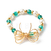 Imitate Austrian Crystal Bicone Glass Beaded Finger Rings X1-RJEW-TA00003-02-8
