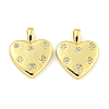 Heart Rack Plating Brass Micro Pave Clear Cubic Zirconia Pendants KK-Z053-02G-1