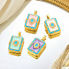 Brass Micro Pave Cubic Zirconia Locket Pendants KK-P335-05G-1