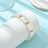 Natural Trochid Shell & Brass Beaded Bracelets for Women BJEW-JB13958-1