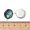 304 Stainless Steel Pave Natural Paua Shell Stud Earring Findings STAS-Z125-03P-3