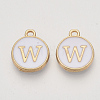 Golden Plated Alloy Charms LS-ENAM-S118-01W-1