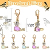 20Pcs Alloy K5 Glass Bird Pendant Decorations HJEW-YW00257-3