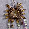 Copper Wire Wrapped Spiral Sun Natural Tiger Eye Beads Suncatchers HJEW-F027-07-3