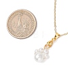 Shell Pearl 8mm Round Beaded Paw Print Pendant Necklaces NJEW-JN05171-02-3