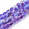 Transparent Spray Painted Glass Bead Strands X-GLAA-N035-03A-B03-1