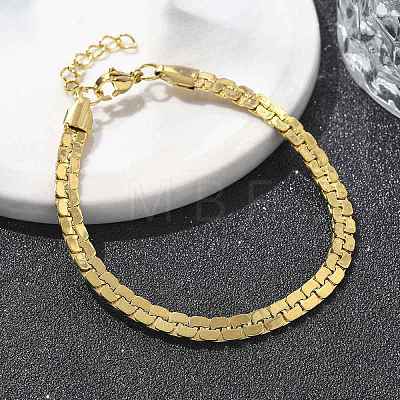 304 Stainless Steel Snake Link Chain Bracelets for Women BJEW-F488-22G-1