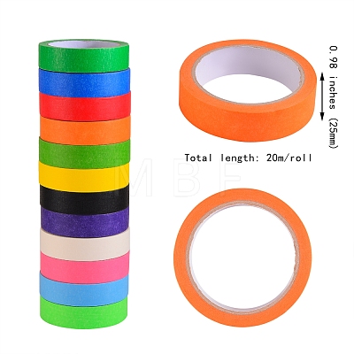 12Roll 12 Color Colorful Masking Tape AJEW-SZ0002-13-1