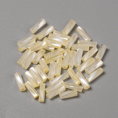 Opaque Colours Glass Twist Bugle Beads GLAA-WH0039-08D-1