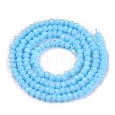 Opaque Solid Color Glass Beads Strands EGLA-T021-02E-1