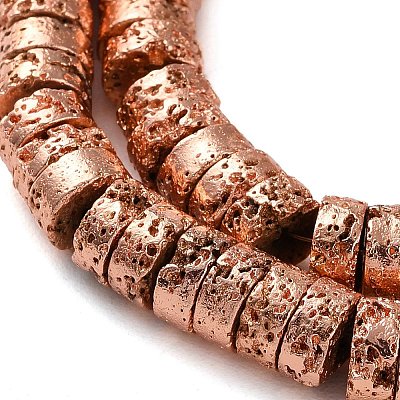 Electroplated Natural Lava Rock Beads Strands G-I360-A01-03-1