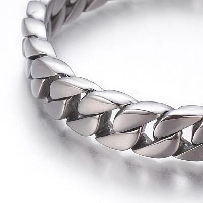 304 Stainless Steel Curb Chain Bracelets BJEW-P255-01A-1