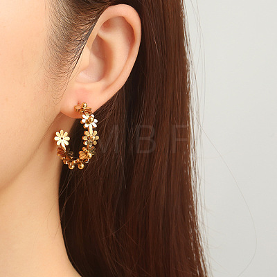304 Stainless Steel Half Hoop Earrings for Women WG15C72-01-1