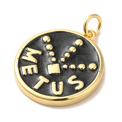 Brass Enamel Pendants KK-U027-17G-04-1