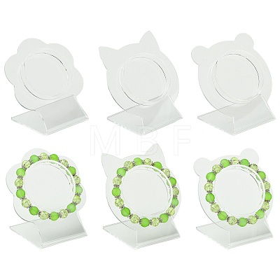 4Pcs Clear Acrylic Slant Back Single Bracelet Bangle Display Stands AC-FS5191-01B-1