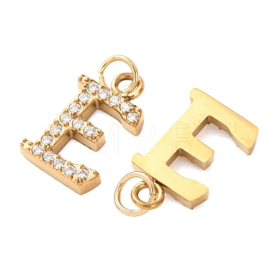 304 Stainless Steel with Crystal Rhinestone Charms RB-CBA5270-11G-E-1