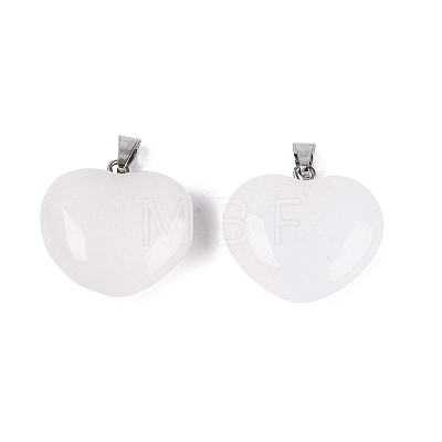 Natural White Jade Pendants G-N362-05P-16-1
