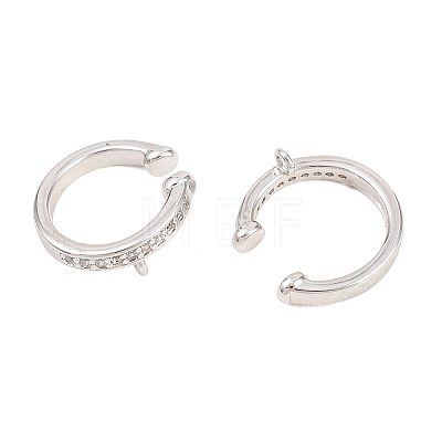 Brass Micro Pave Clear Cubic Zirconia Ear Cuff Findings KK-Z158-06P-1