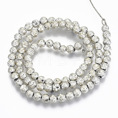 Electroplated Natural Lava Rock Beads Strands G-S352-30A-05-1