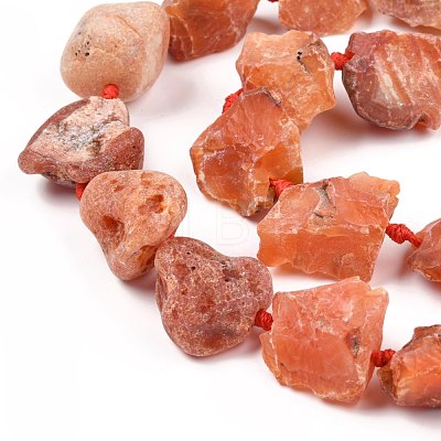 Rough Raw Natural Carnelian Beads Strands G-F595-I07-1